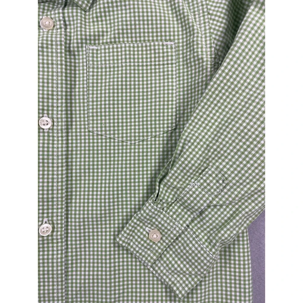 Gymboree Boys Green Gingham Long Sleeve Button Down Shirt 3T
